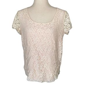 Cynthia Rowley Cream White Lace Top - M